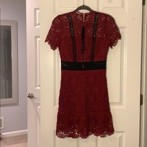 Red lace dress